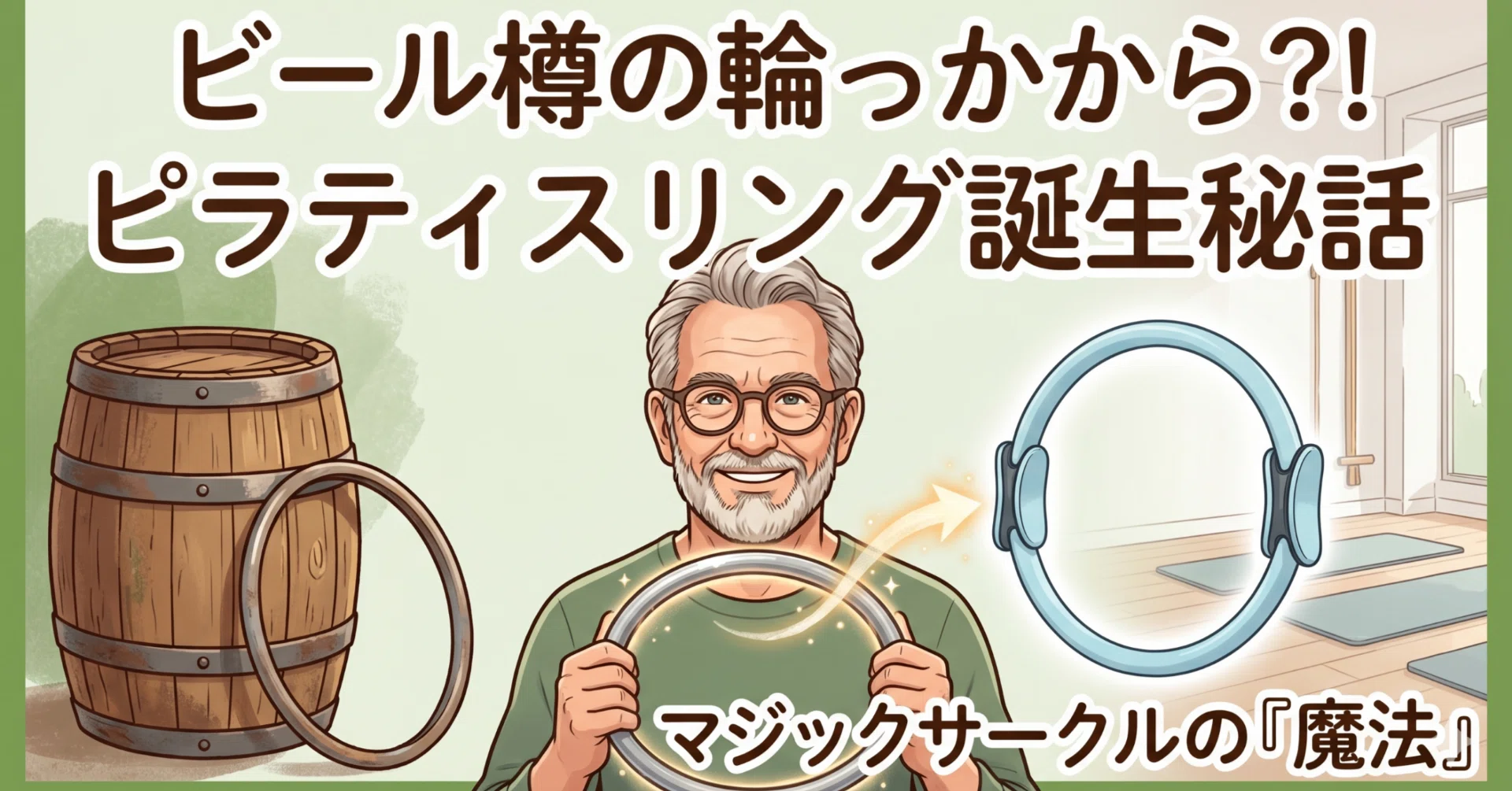 ピラティスリング誕生秘話。ビール樽から命名。魔法のように安定する