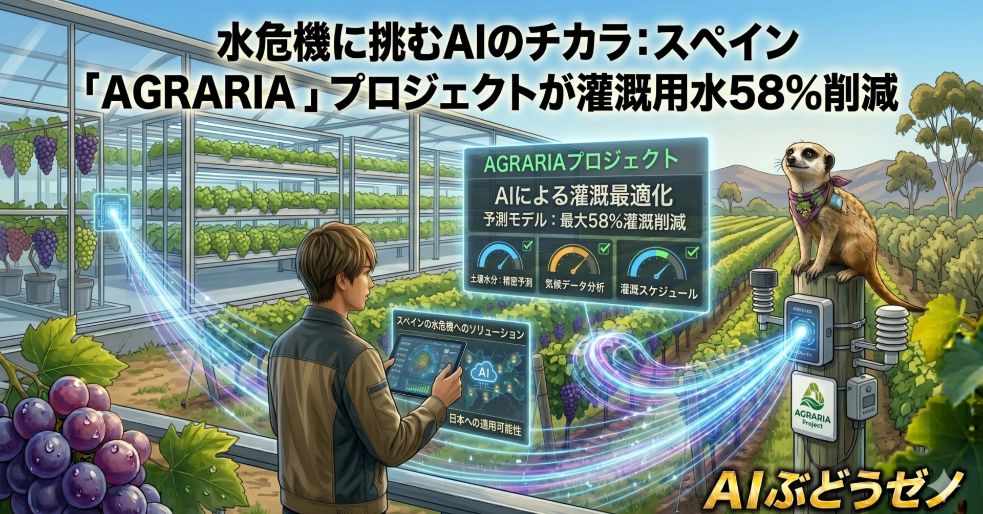 15 AI ×ぶどう】AIで水危機に挑む。スペイン発「AGRARIA
