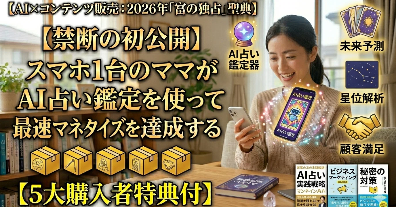 禁断の初公開】 スマホ1台のママがAI占い鑑定を使って最速マネタイズを