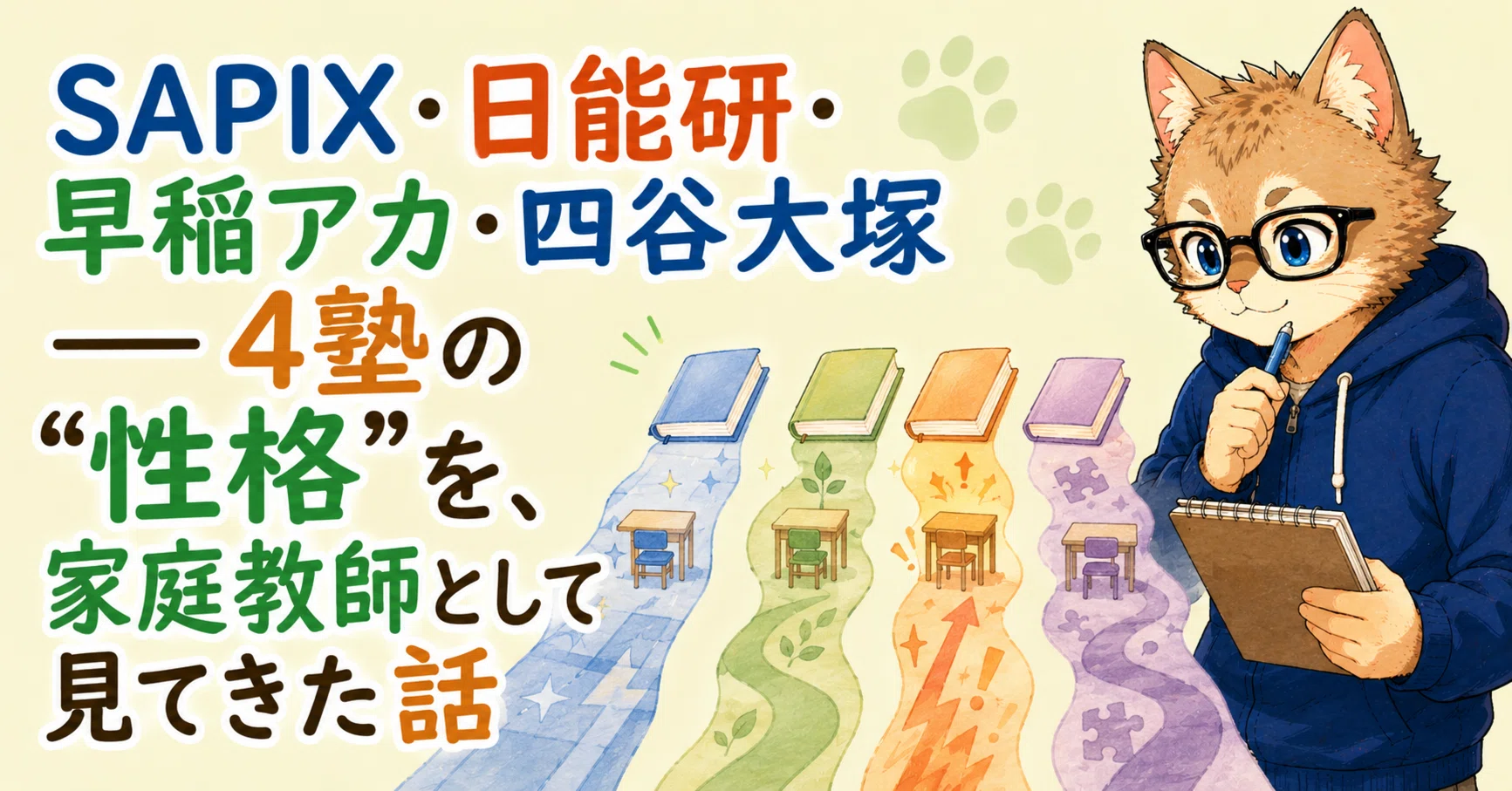 SAPIX・日能研・早稲アカ・四谷大塚 ─ 4塾の 
