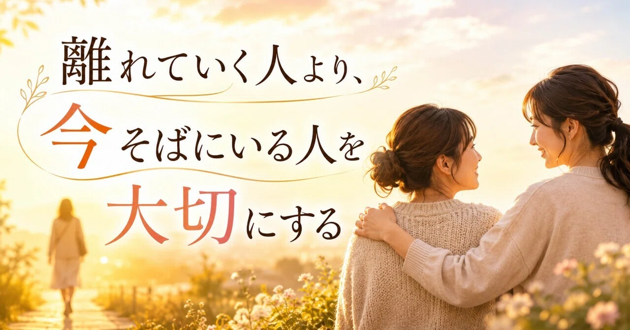 離れていく人より、今そばにいる人を大切にする｜まさみっちゃん