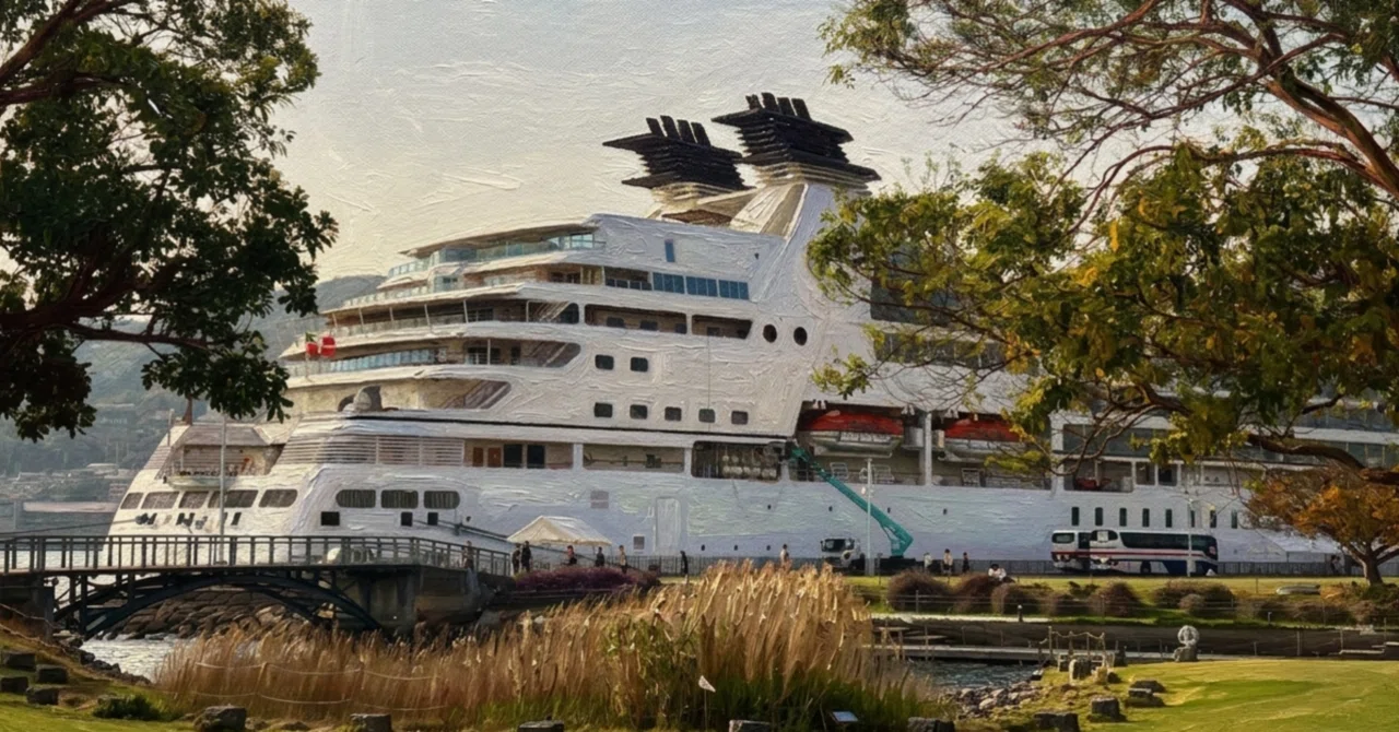 Scenery with a Cruise Ship｜BaRiBaRi