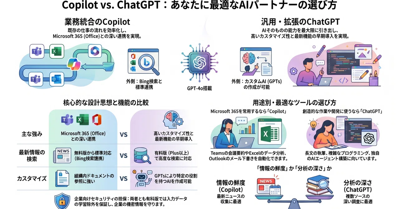 CopilotとChatGPTの違いを比較|得意分野・料金・使い分け方まで解説|未来共創コミュニティ
