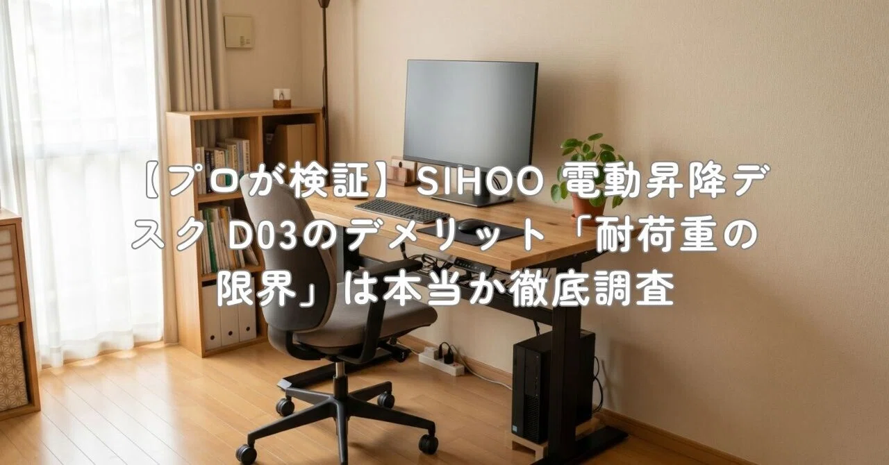 プロが検証】SIHOO 電動昇降デスク D03のデメリット「耐荷重の限界」は