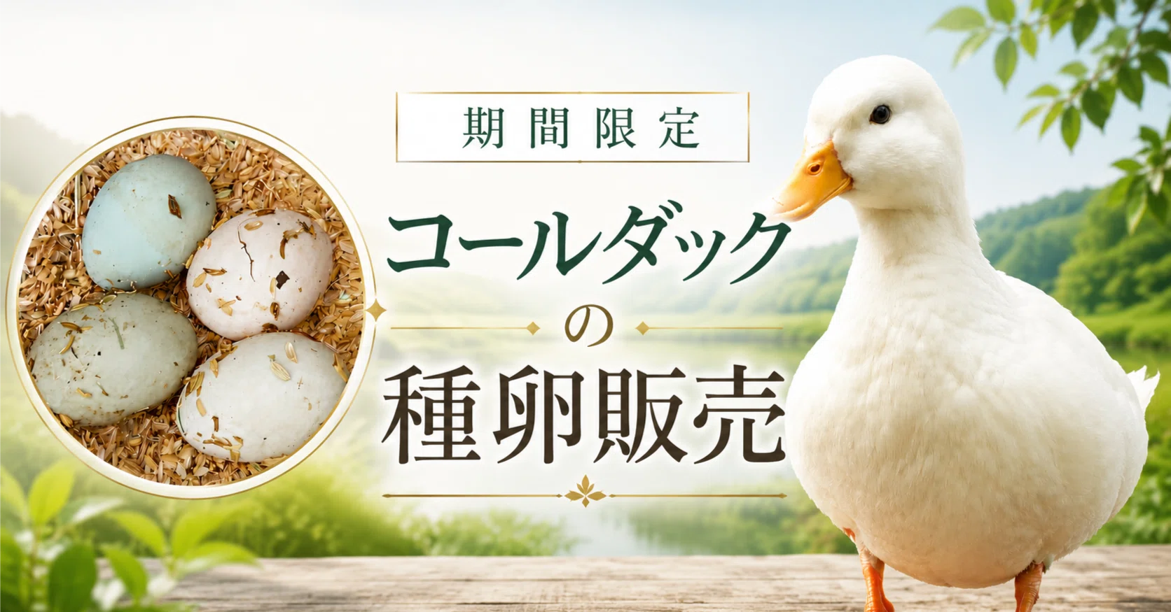 2026年 純白コールダックの種卵(有精卵)を期間限定販売スタート 2026年 純白コールダックの種卵(有精卵)を期間限定販売スタート