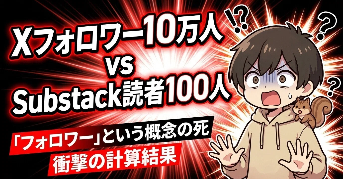 Xのフォロワー10万人より、Substackの読者100人のほうが価値がある理由 Xのフォロワー10万人より、Substackの読者100人のほうが価値がある理由