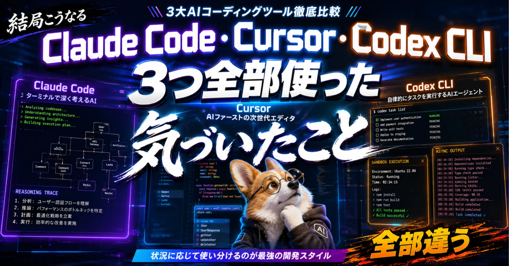 Claude Code・Cursor・Codex CLI——3つ全部使って気づいたこと｜みお