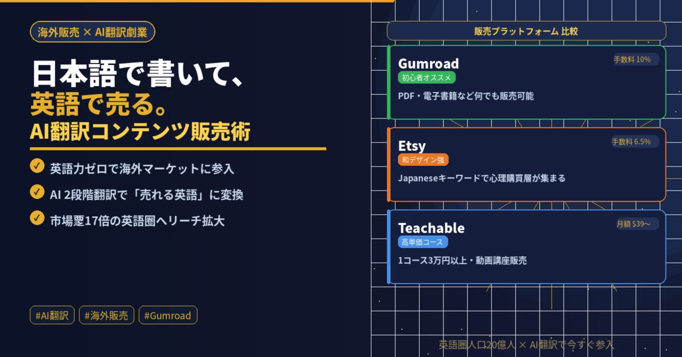 日本語で書いて、英語で売る。AI翻訳で海外マーケットに参入した全手順