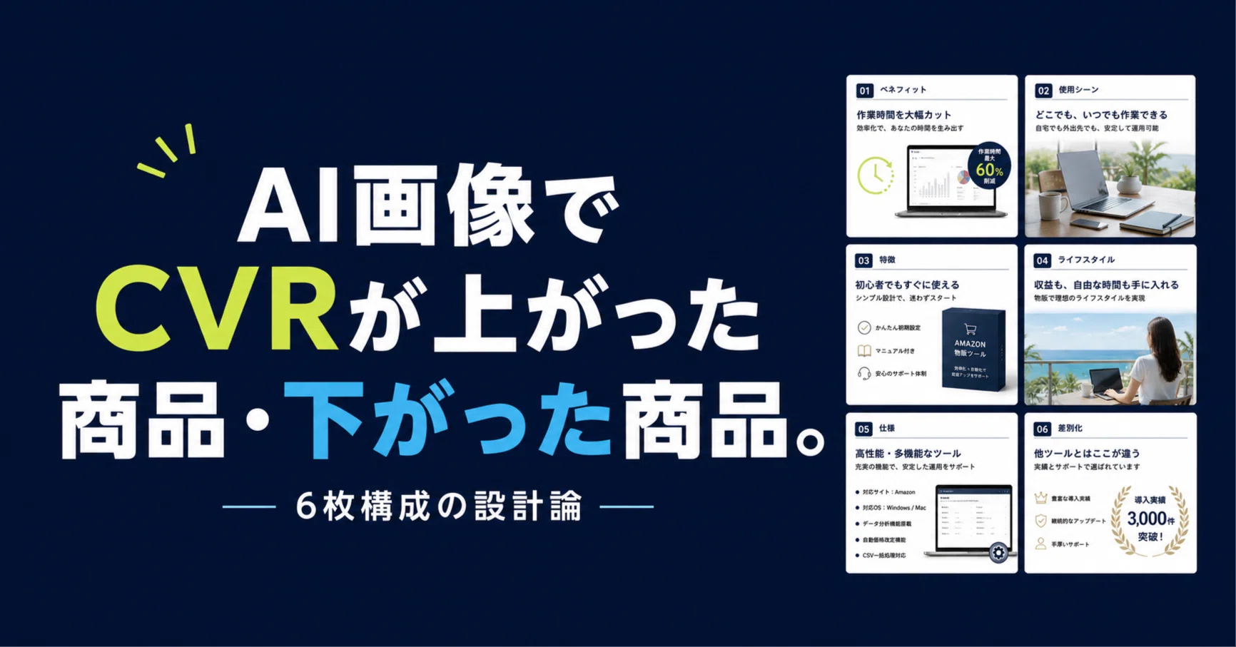 AI画像でCVRが上がった商品・下がった商品。6枚構成の設計論｜tai_