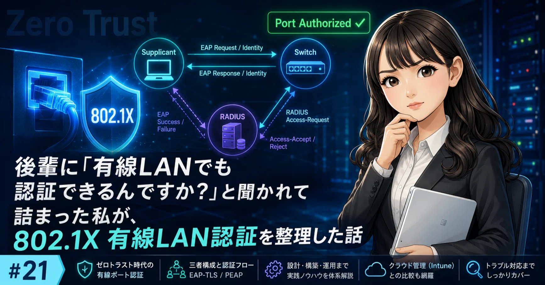 21 後輩に「有線LANでも認証できるんですか？」と聞かれて詰まった私が 