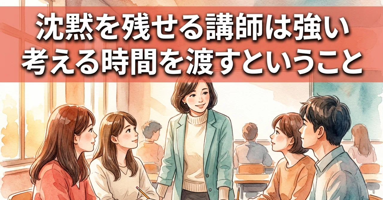 Instructors Who Can Leave Silence Are Strong: Giving Time to Think｜講座作家 ...