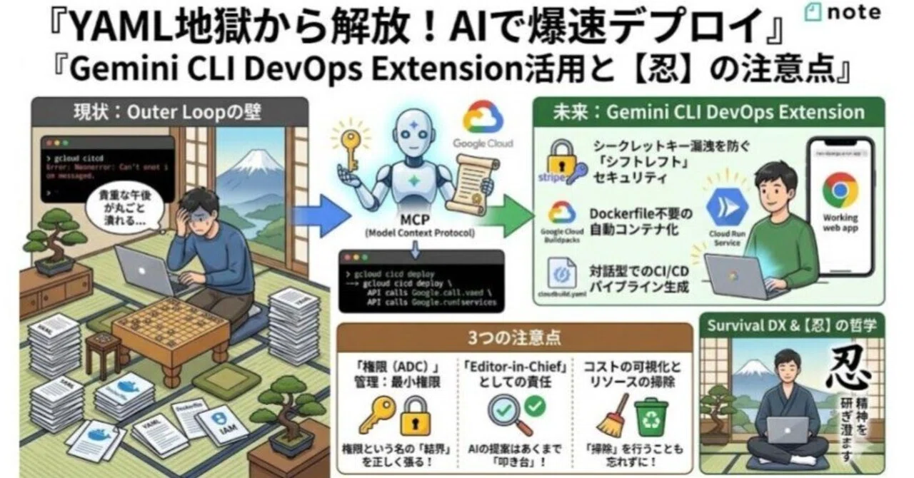 Survival DX】YAML地獄からの解放。Gemini CLI DevOps Extensionで最速