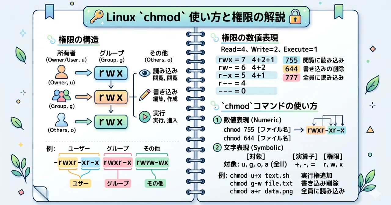 Linuxのchmodの使い方と権限｜たかだん2