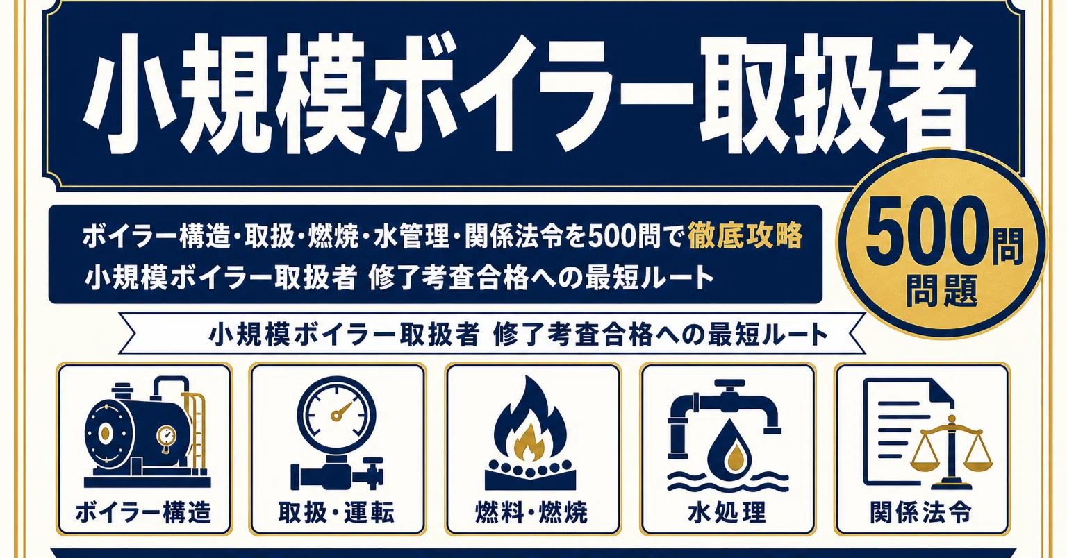 小規模ボイラー取扱者】試験対策問題集500問 解答解説付き｜Study Base
