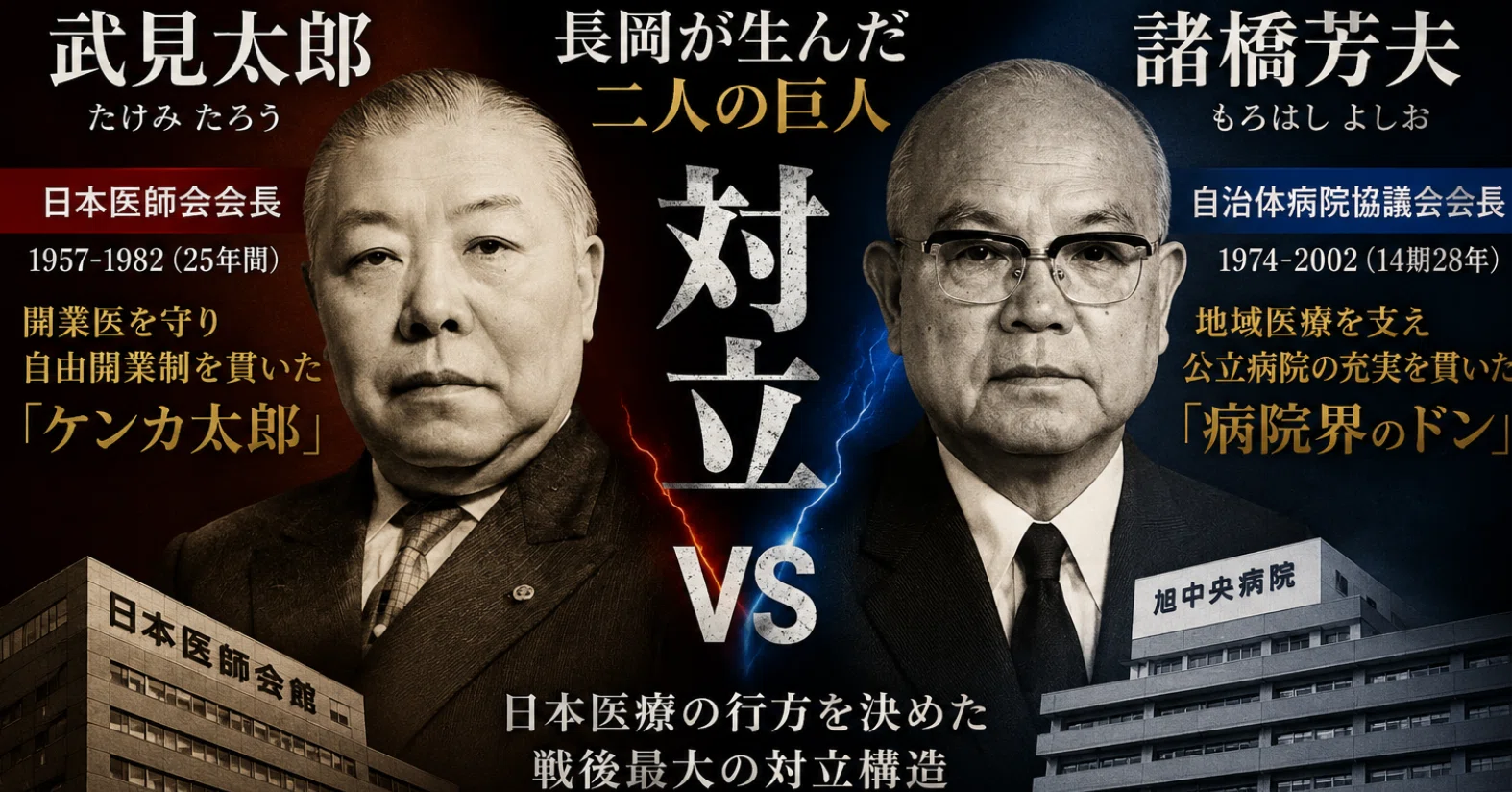 日本医療史最大級の対立「武見太郎と諸橋芳夫」はどちらも新潟県長岡市