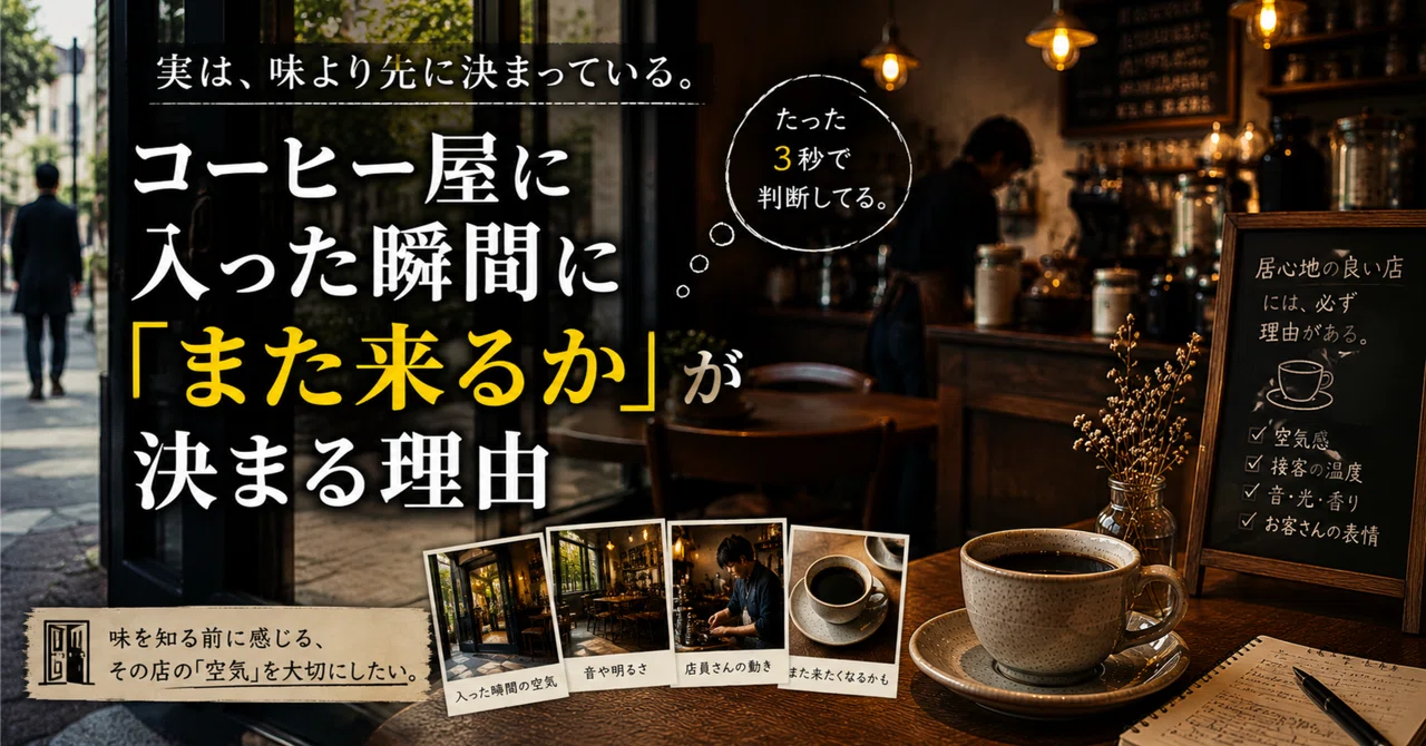 In a coffee shop, you decide if you'll come back the moment you walk in ...
