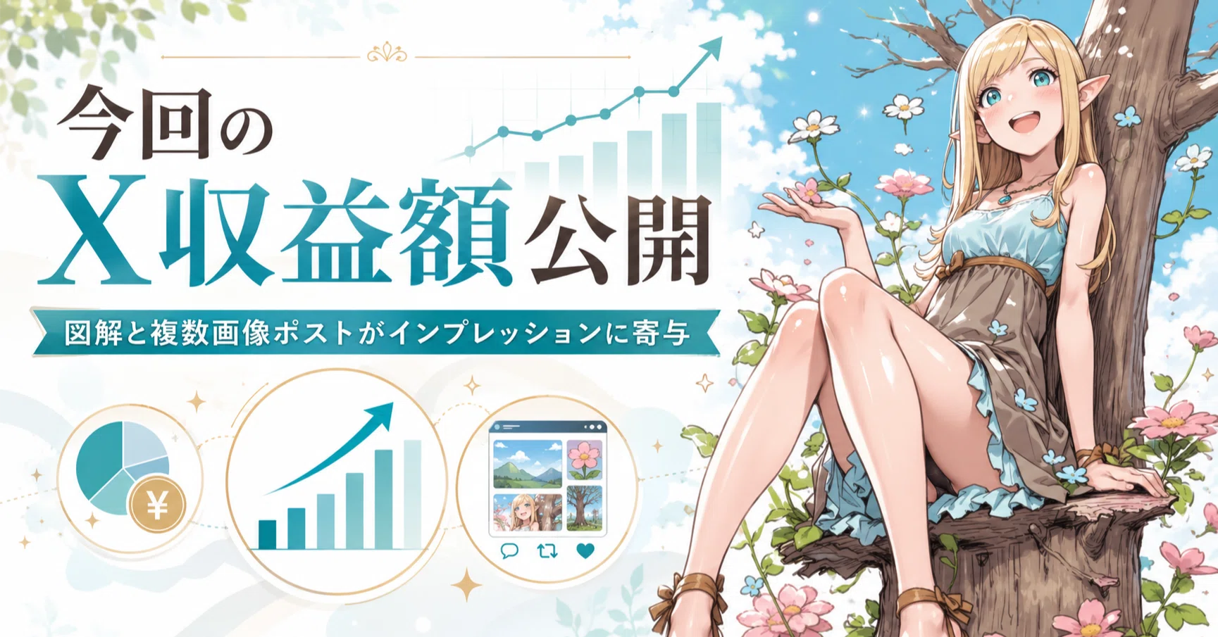 今回のX収益額公開（2026年5月9日のAIイラスト）｜てんねん｜AI