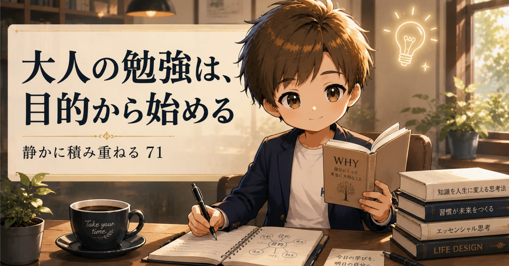 大人の勉強は、目的から始める｜静かに積み重ねる71｜Niko_習慣で