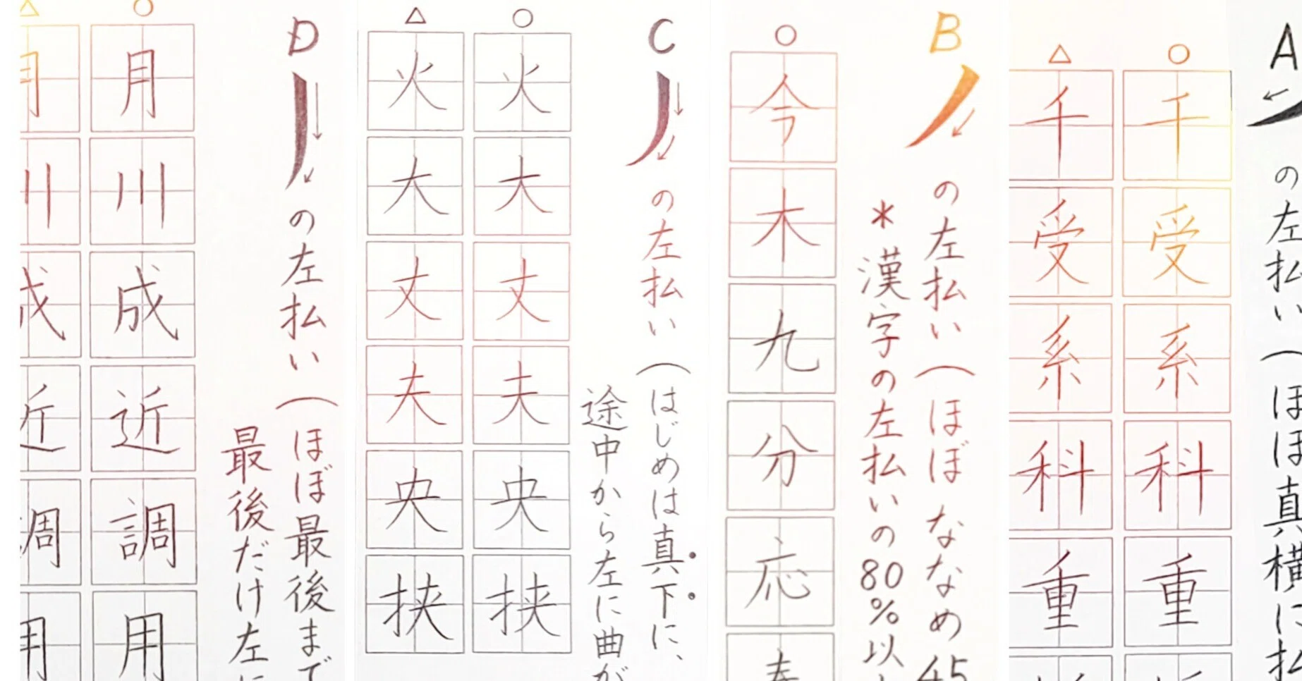 Writing Becomes Logical and Beautiful (13) - Kanji Left Strokes