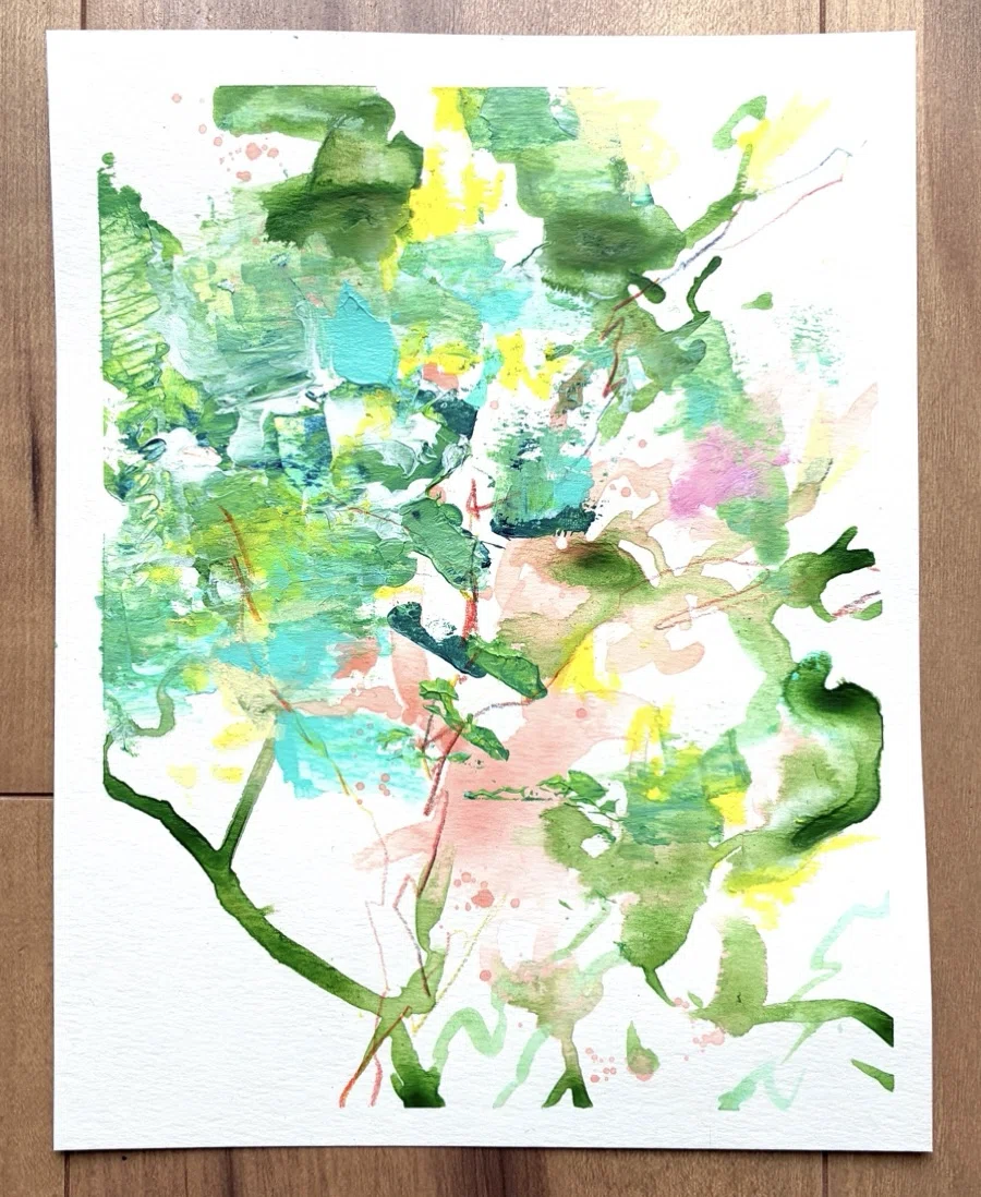 新しい絵の始まりは、だいたい少し変です｜きのした | 抽象画