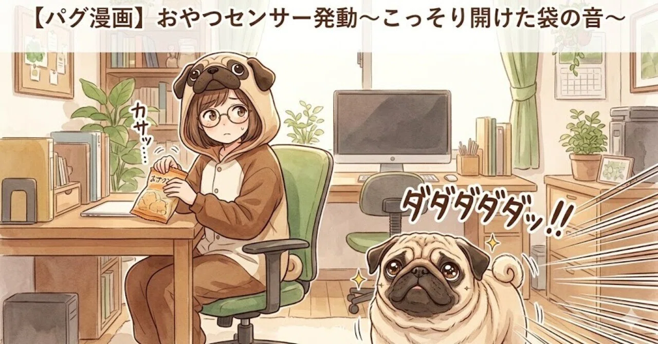 パグこページ Pug Comic] Snack Sensor Activated: The Sound of a Secretly Opened