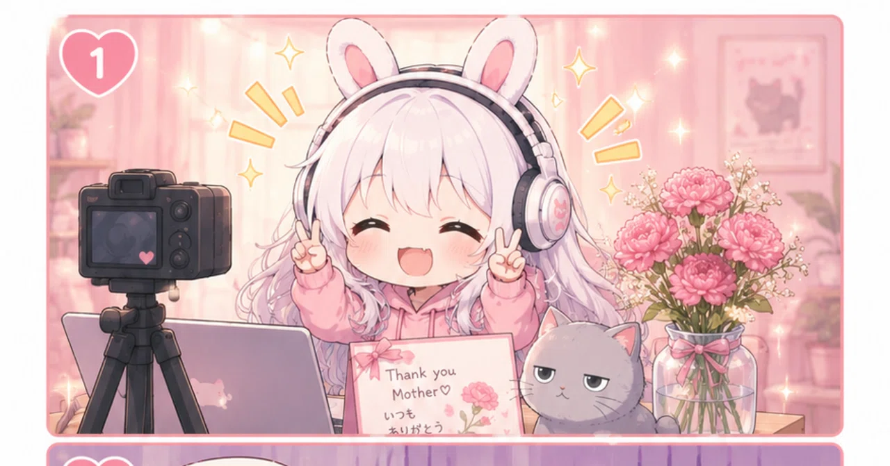 母の日なので、ChatGPTで“ありがとう”の画像を作ってみた🐰💐なお