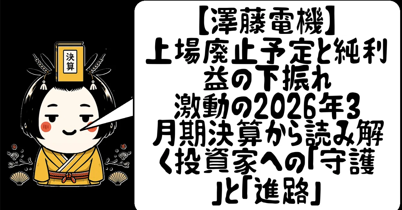 今こそ店頭株で儲けろ 澤藤電機】上場廃止予定と純利益の下振れ——激動の2026年3月期決算から