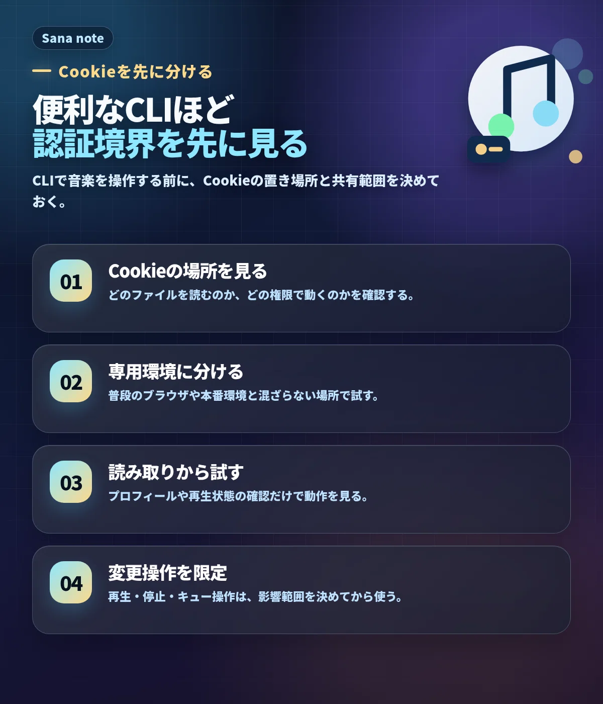 Spotify CLIは便利だけどCookieの扱いを先に決める｜紗菜 / サナ
