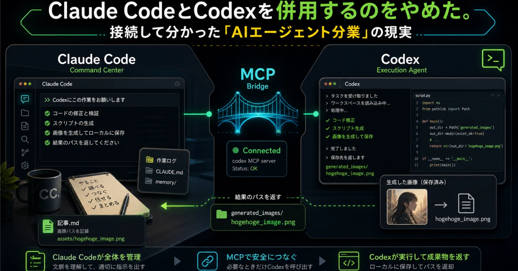 Claude CodeとCodexを併用するのをやめた。接続して分かった「AI