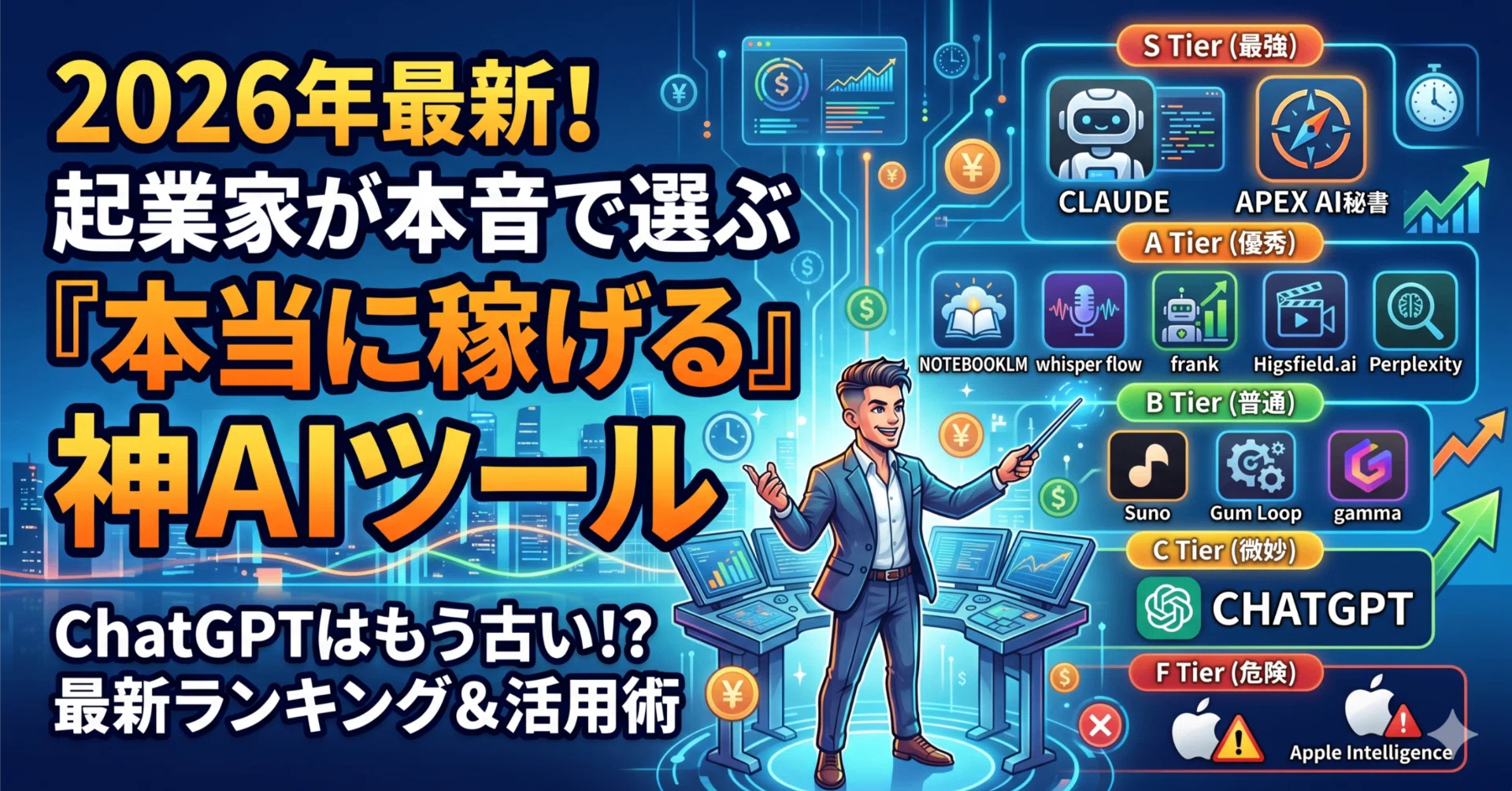 海外最前線】500以上のAIから厳選！本当に「稼げる・時間が増える」神