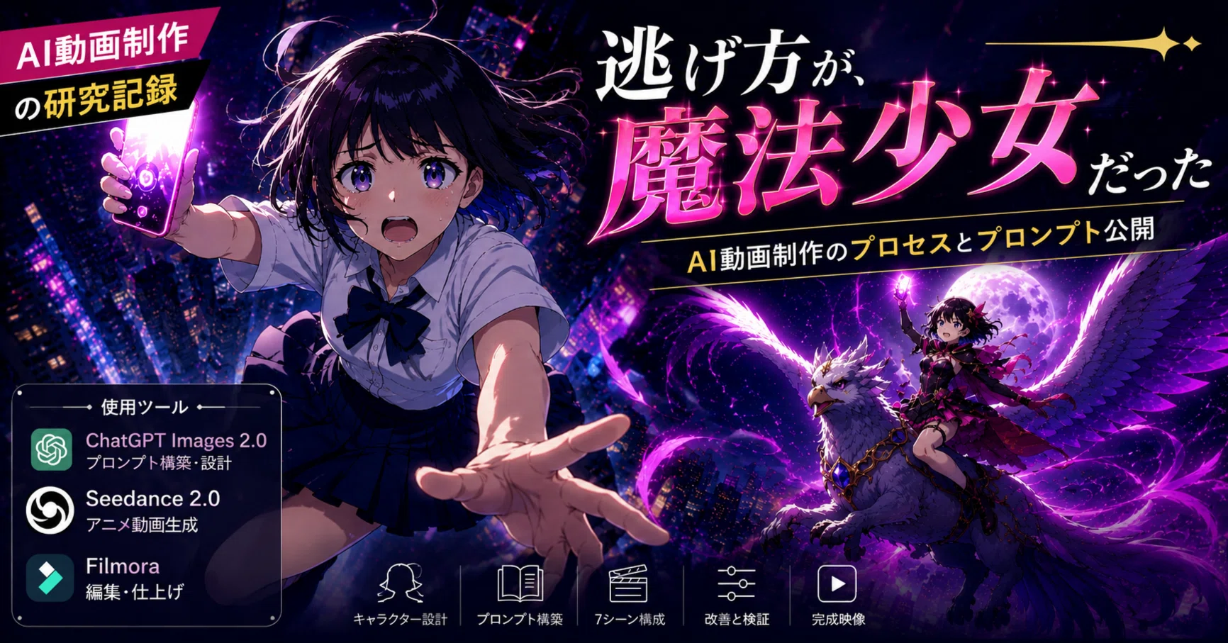 AI動画の作り方】逃げ方が、魔法少女だった編｜プロンプト公開