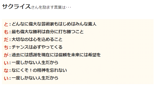 あいうえお作文メーカーでなんとなく励まされてみた Sak Rice Note