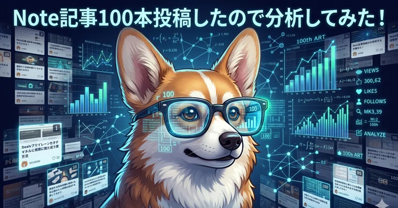 【データサイエンス?】Note記事を約100本書いたので、30000ビューと2300スキを分析してみるぞ!!!