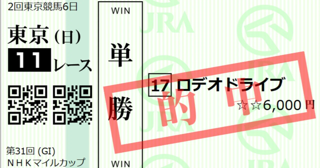 的中報告】NHKマイルカップ（GⅠ）：ロジックが導いた単勝一点、掌握の