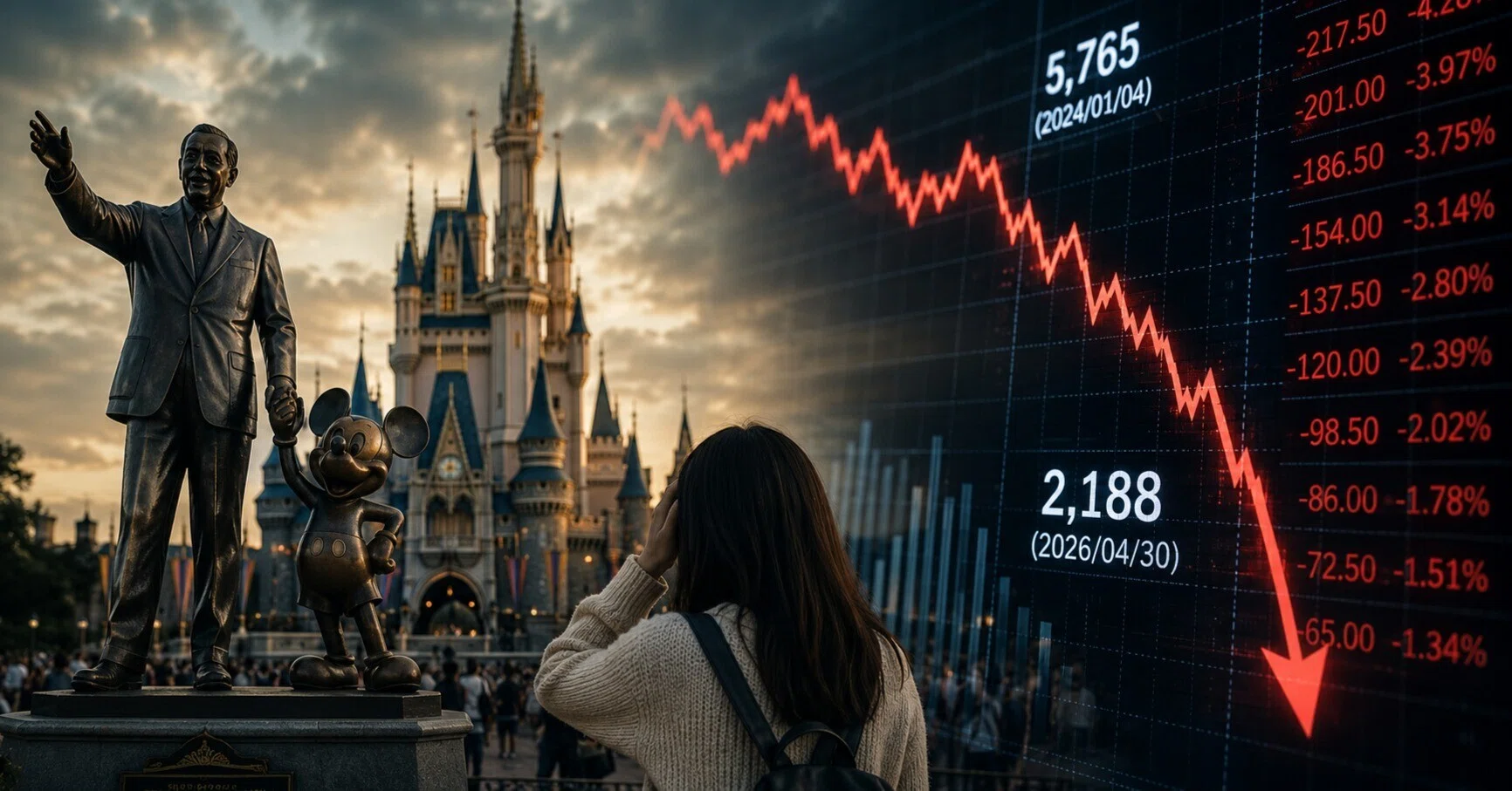 ディズニー株価6割暴落の衝撃！「値上げしても客が来る」神話の崩壊と