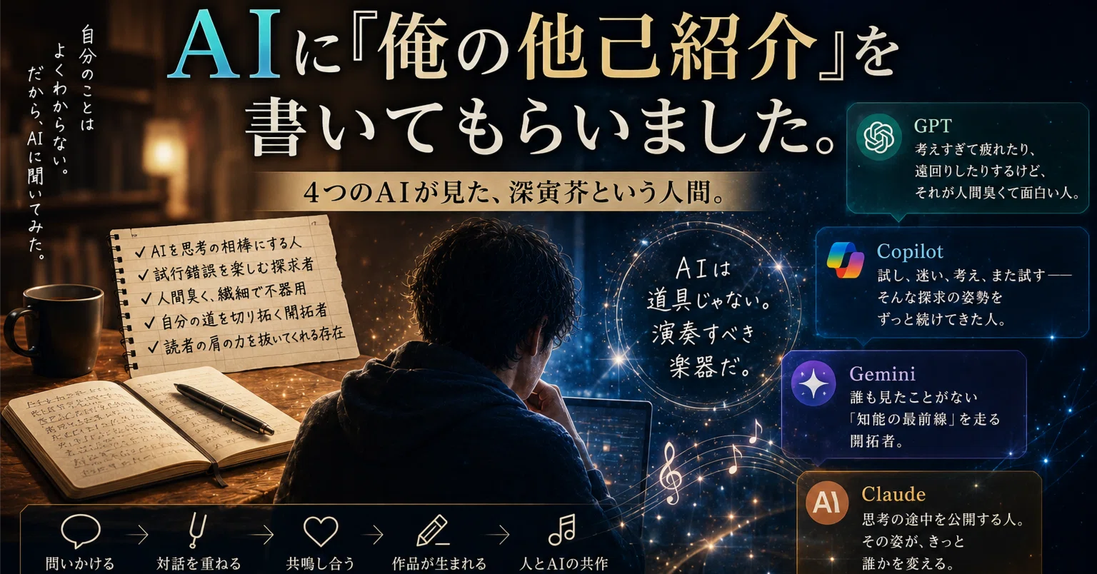 私の自己紹介文・プロフィール（AIに全部丸投げしました。）：深寅芥