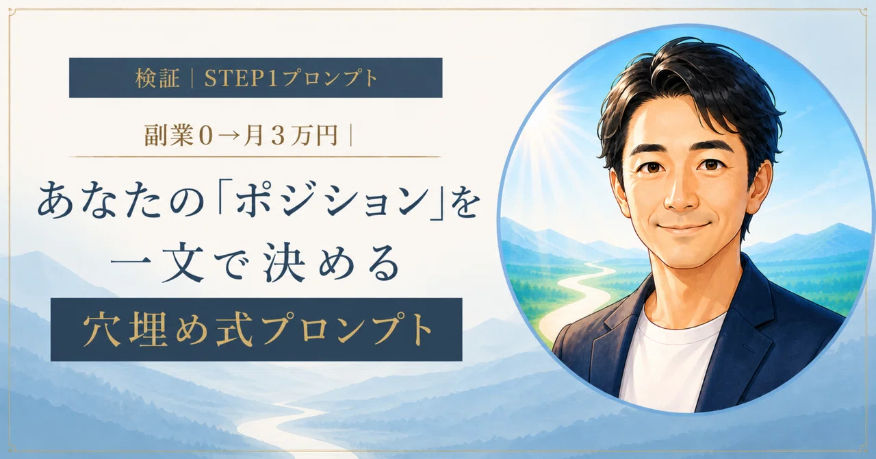 [Verification | STEP 1 Prompt] Side Hustle 0 to 30,000 Yen/Month | Fill ...