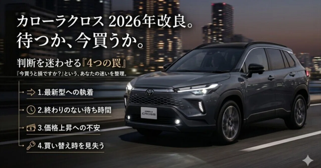 カローラクロスの2026年改良を「待つ」か「今買う」か——判断を迷わせる