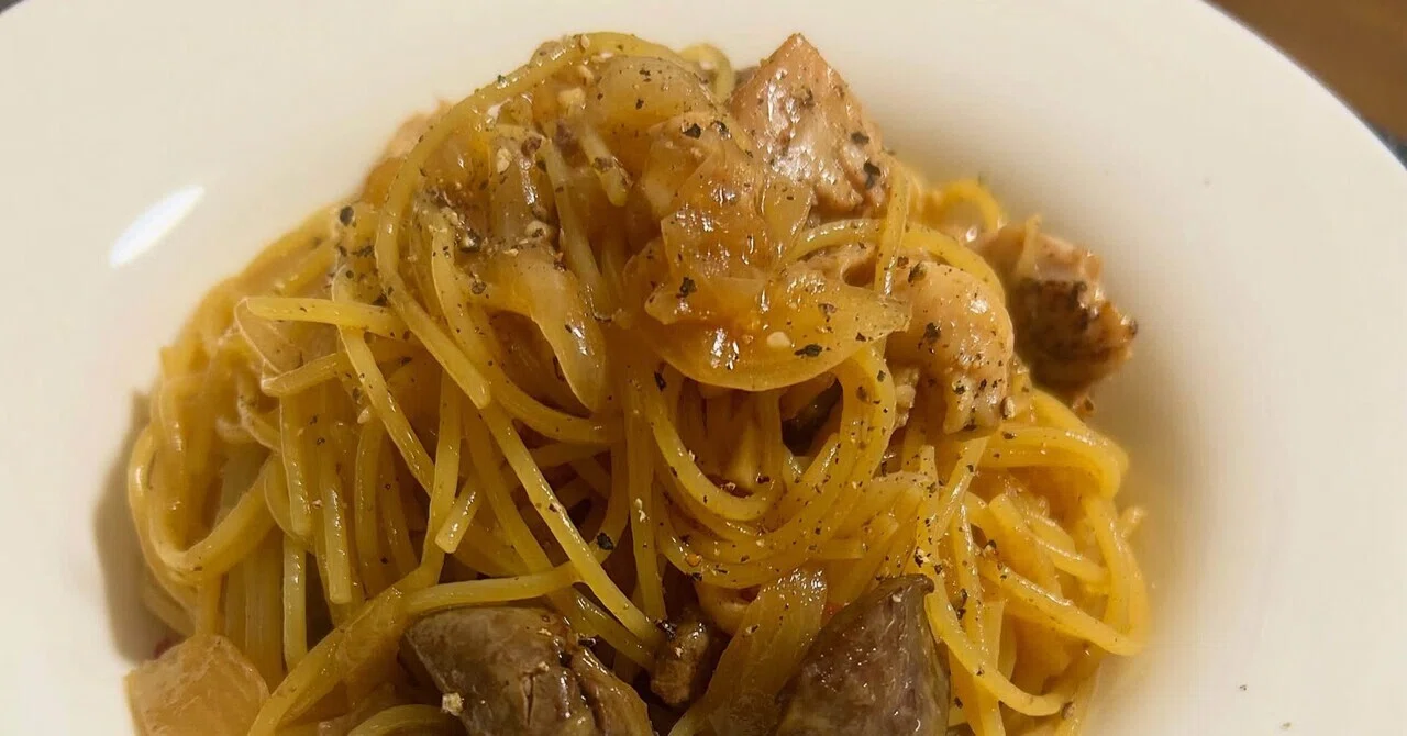 Spaghettini with Chicken Offal, Confit Spring Onion, and Ringo-san ...