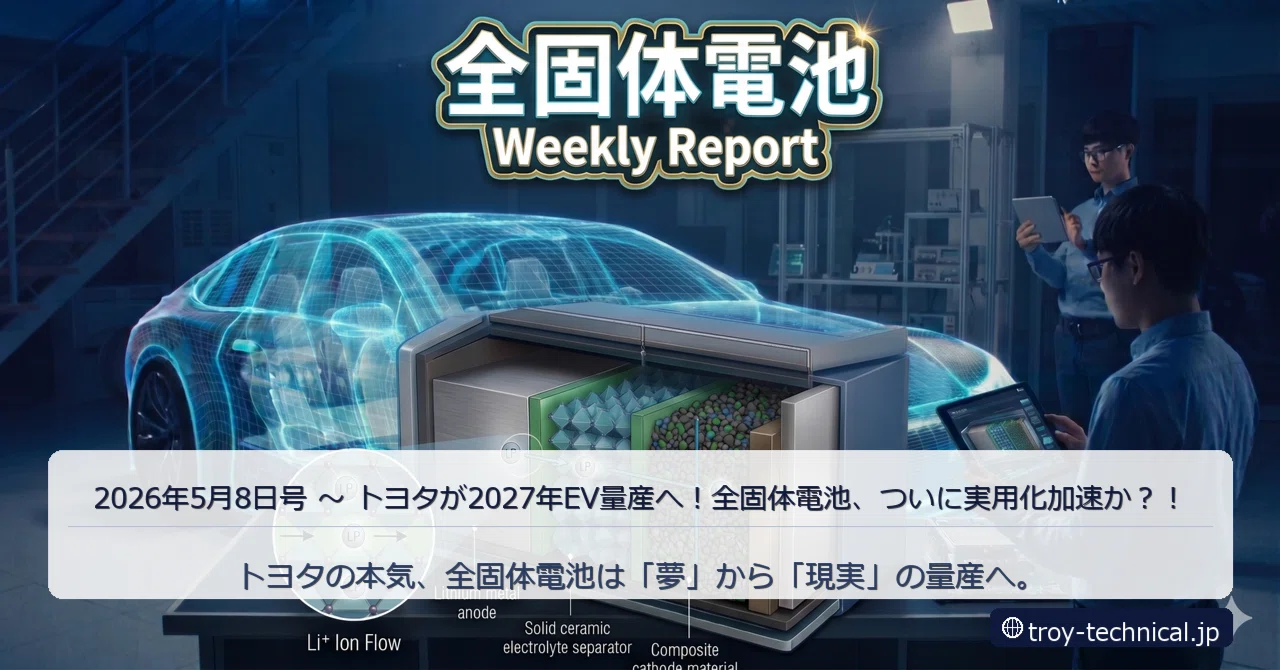 Troy Technical 全固体電池調査 WeeklyReport 2026年5月8日号 〜 トヨタが2027年EV量産へ！全固体電池 ...