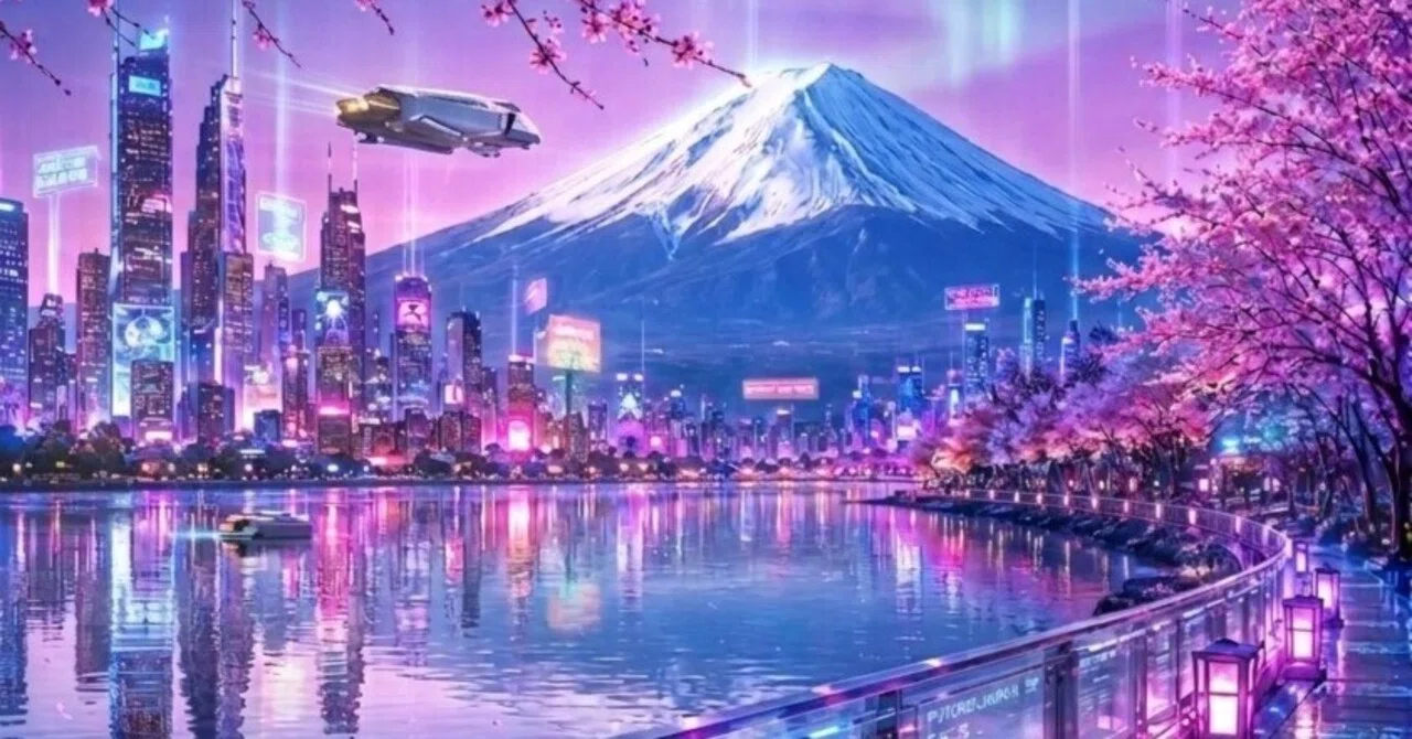 日本の美しい景色シリーズ１・桜富士山AIデジタルアート20枚限定●がんどうあつし MIRAI-FUJI AI富士山桜日本｜GANDEAUX（がんどうあつし）
