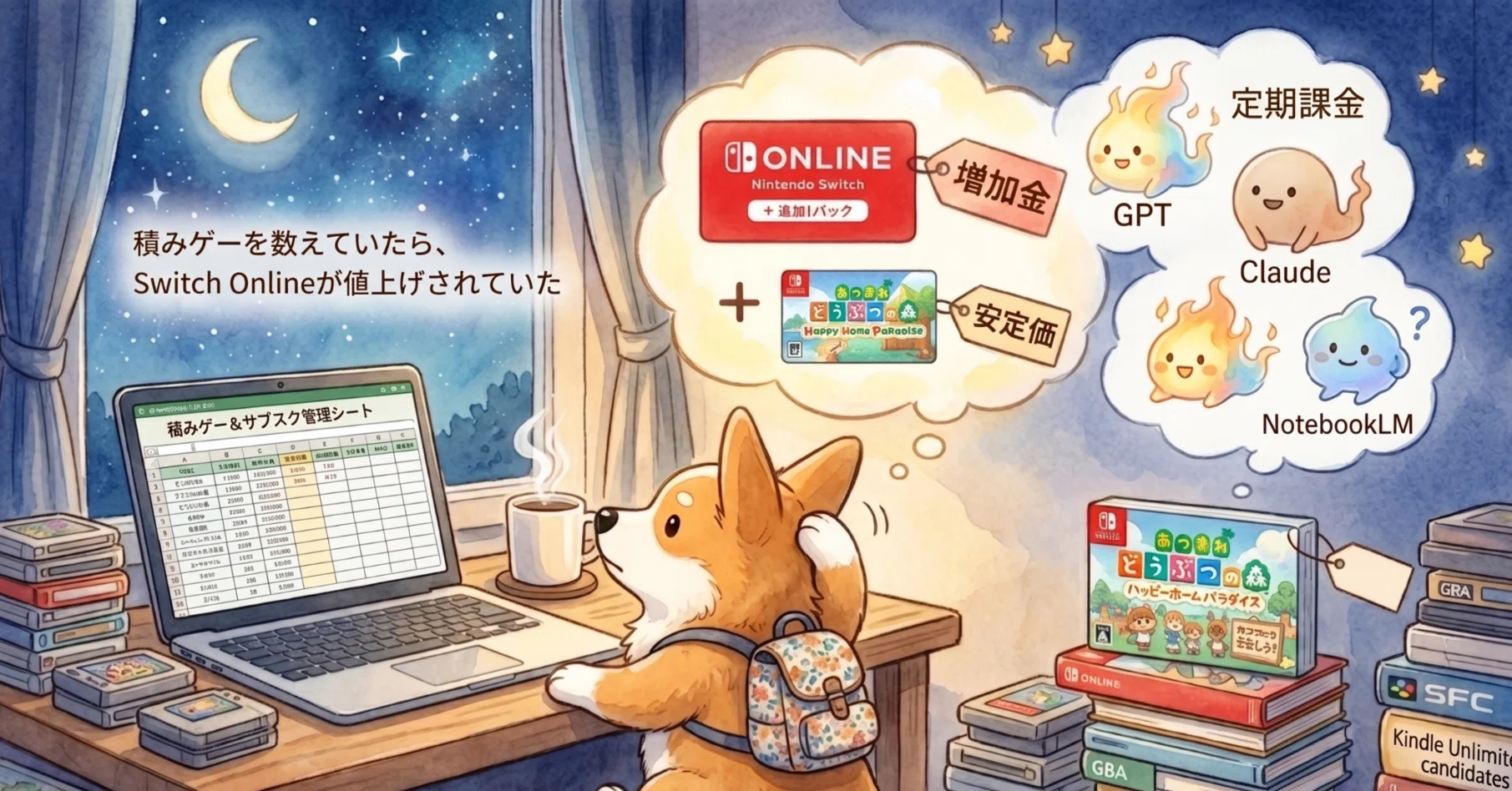 積みゲーを数えていたら、Switch Onlineが値上げされていた｜黒羊🐦‍⬛
