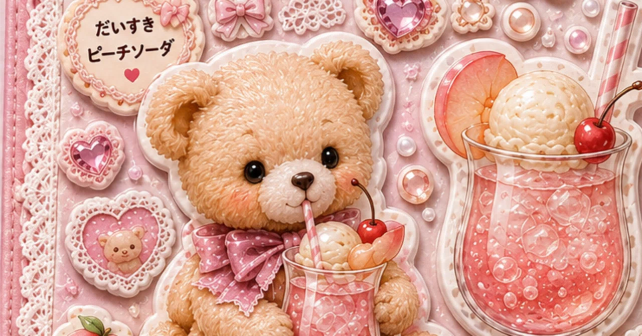 シール帖】クマちゃん🐻のお茶会😊🫖｜スイッチくん🐻😊 │ 自作LLMを