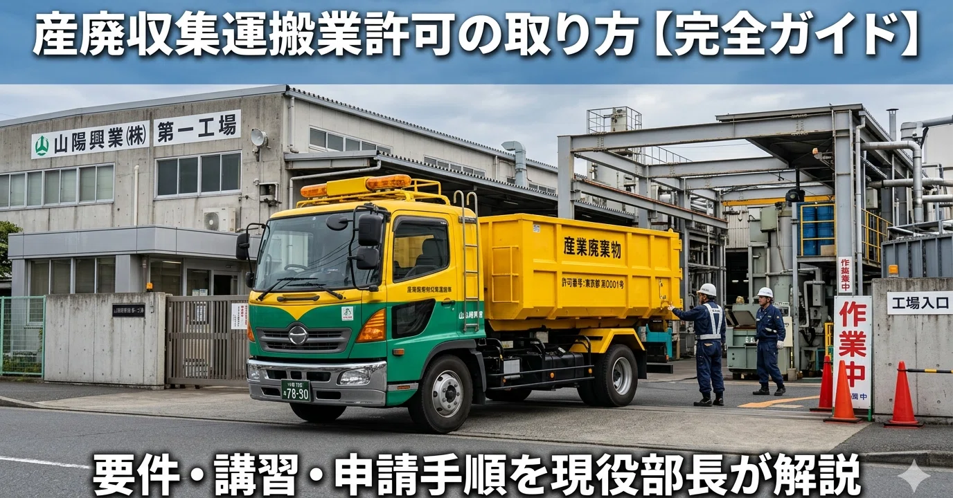 産廃収集運搬業許可の取り方【完全ガイド】｜要件・講習・申請手順を