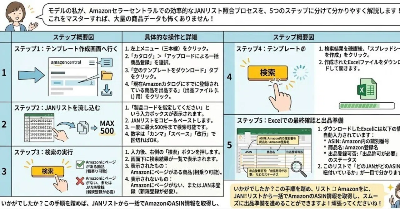 Amazon一括管理ツール①商品スプレッドシート（新規登録用）② 出品 