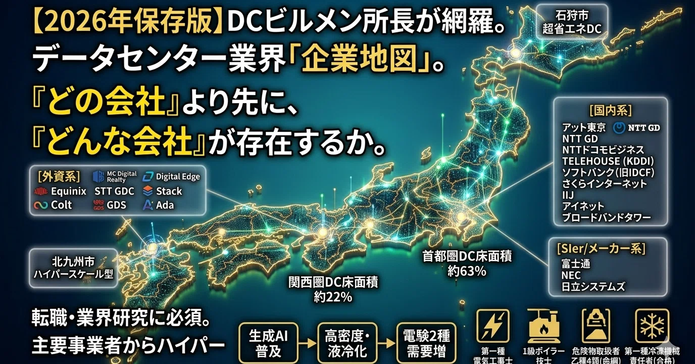 日本のデータセンター企業、全部まとめてみた。DCビルメン所長が語る