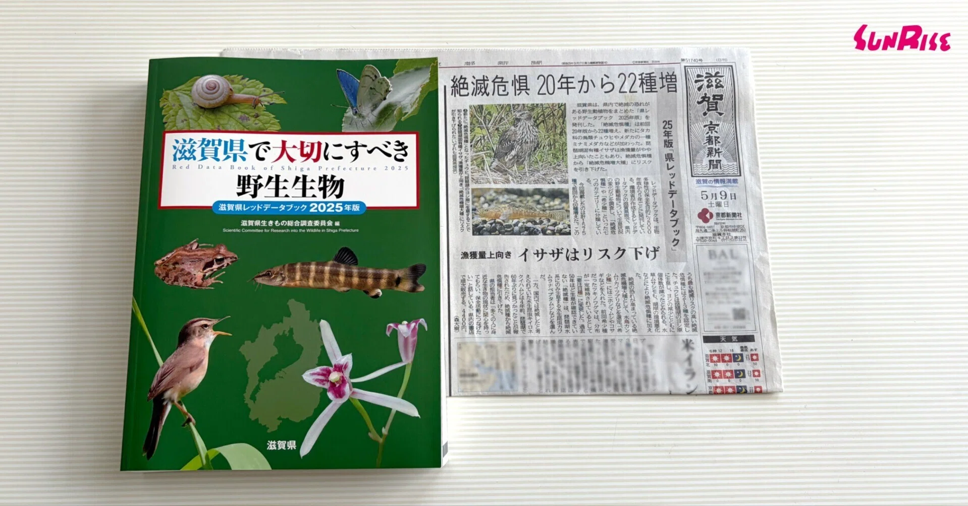 京都新聞】『滋賀県で大切にすべき野生生物―滋賀県レッドデータブック