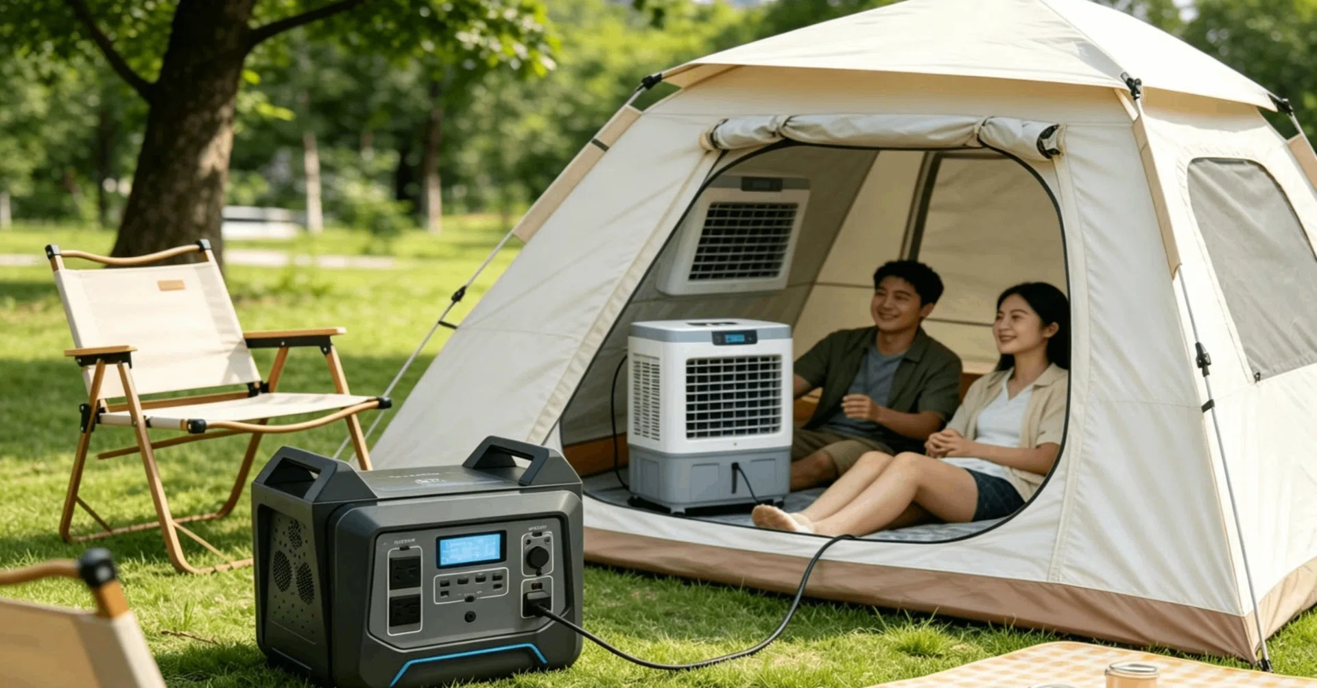 夏キャンプの「暑くて眠れない」を解決！ポータブルクーラーを朝まで