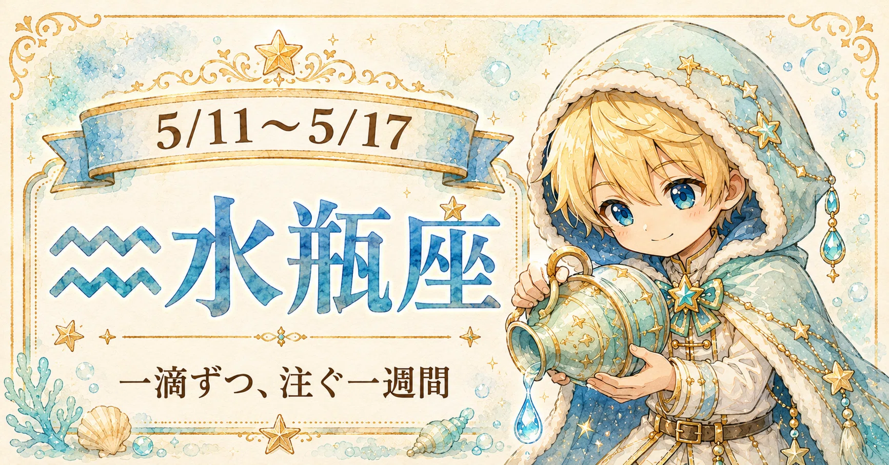 5/11〜5/17｜♒水瓶座 一滴ずつ、注ぐ一週間｜約束の王子様