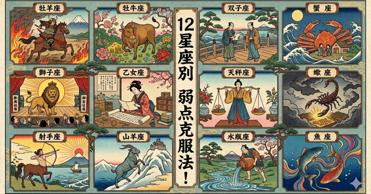 12星座別 弱点克服法！｜荒波まぐろ